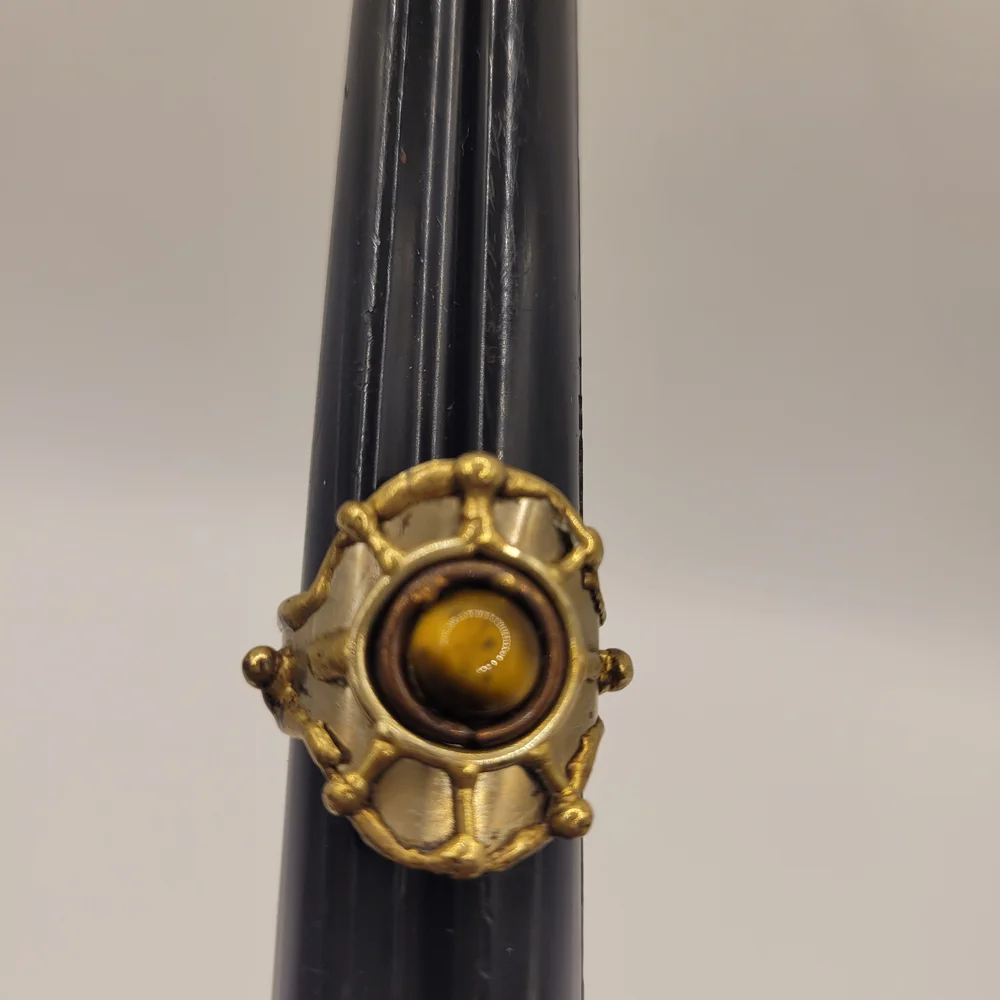 Gold and Brown Statement Ring